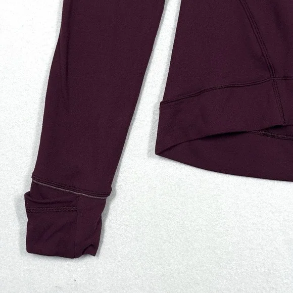 Lululemon Top Womens 6‎ Outrun the Elements 1/2 Zip Rulu Fabric Burgundy Running - Picture 3 of 10